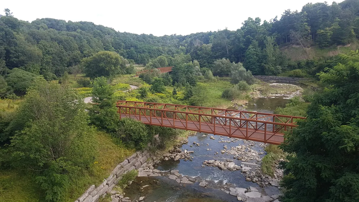 Highland Creek as seen looking south on the Ellesmere bridge east of Orton Park/Military Trail