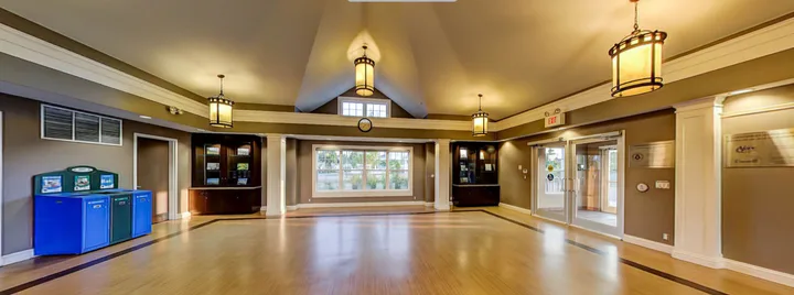 Interior of Carruthers Marsh Pavilion, identified on Ajax’s indoor-facility rental page.